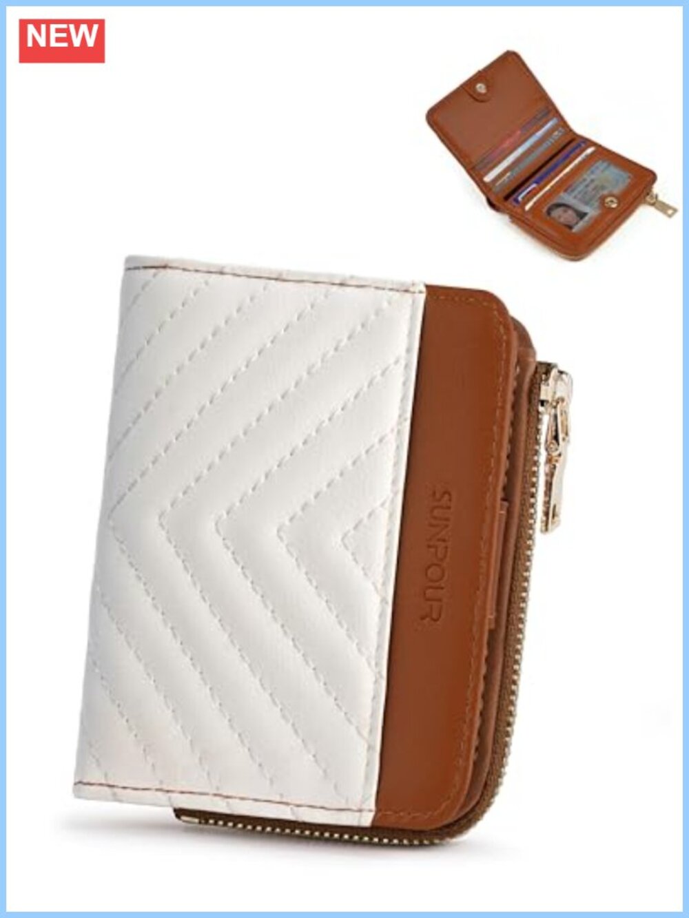 Small Bifold Wallet RFID Vegan Leather Card Holder Coin Pocket